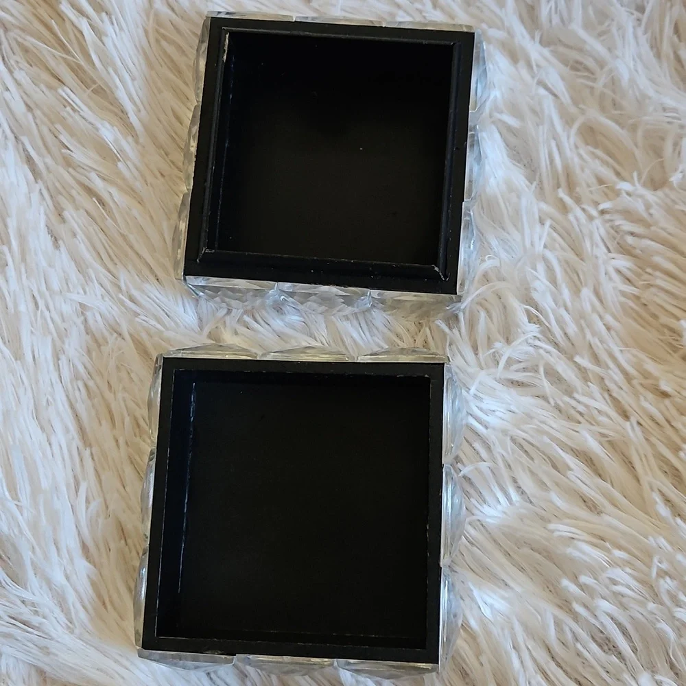 GEMSTONE BLING HOME DECOR SET PICTURE FRAME TRINKET BOXES - Picture 6 of 15